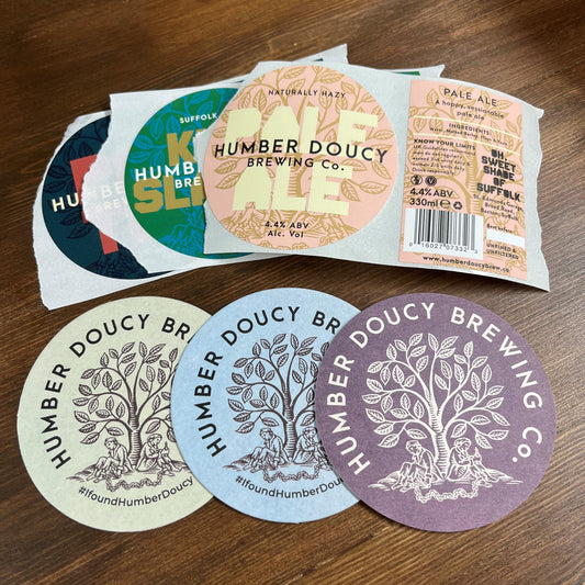 Label and Beer Mat Pack - Humber Doucy Brew Co - www.humberdoucybrew.co